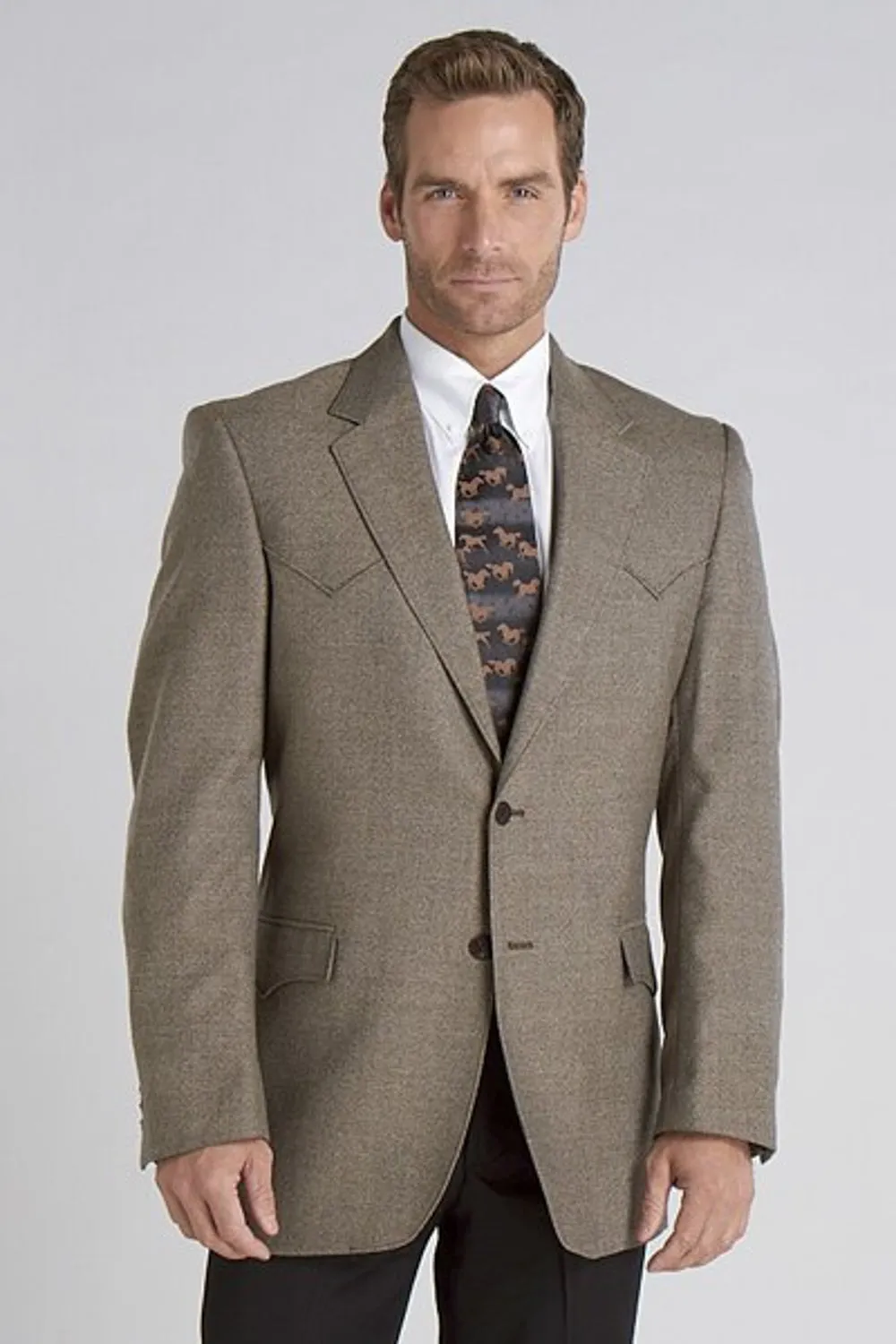 Circle S Mens Donegal Brown Wool Blend Plano Sport Coat 52 R