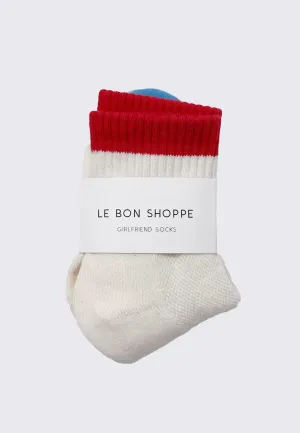 Color Block Girlfriend Socks - Blue/Red