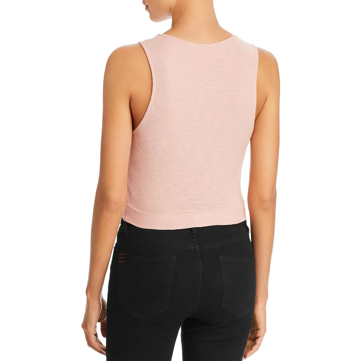 Comune Womens Laporte Knot-Front Cropped Tank Top