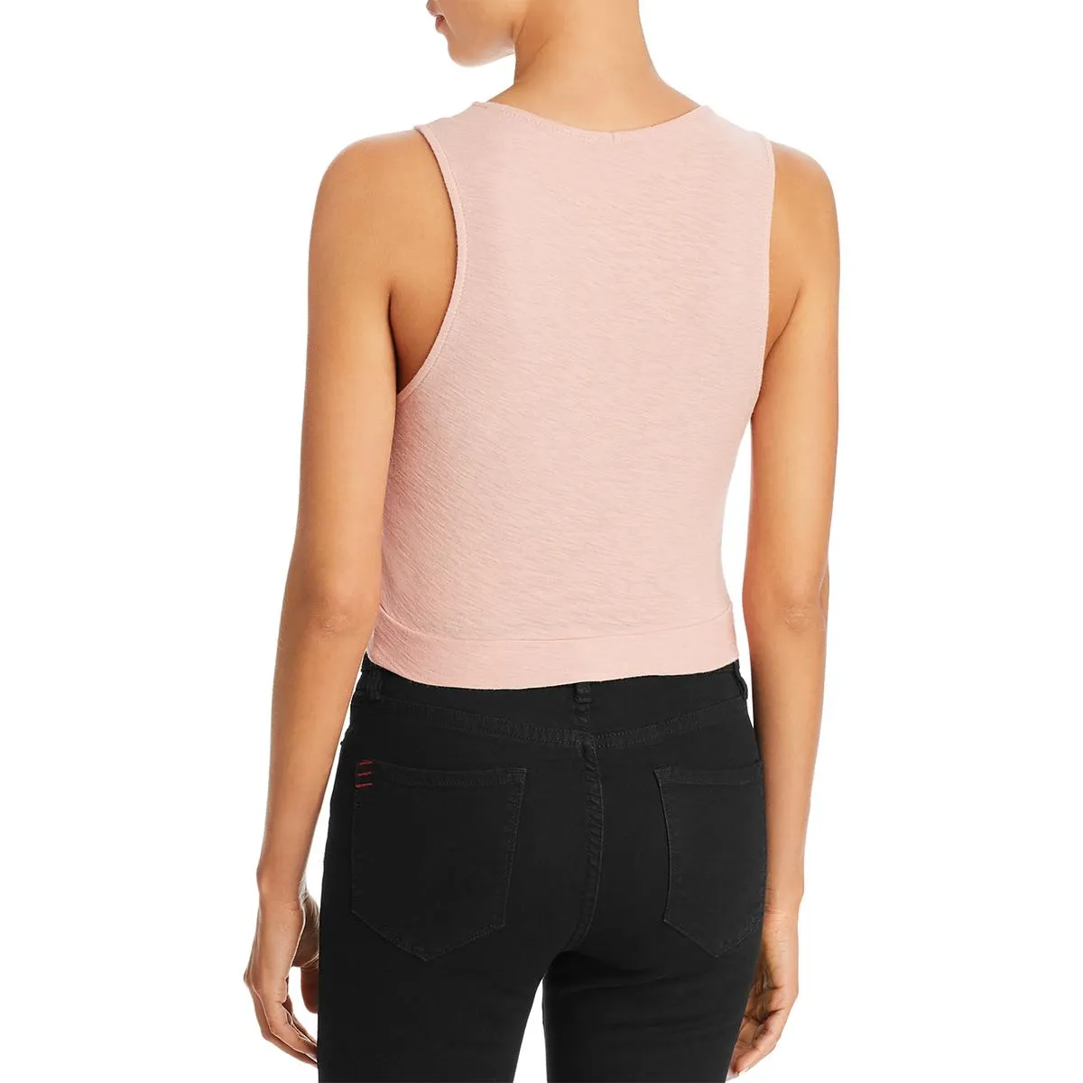 Comune Womens Laporte Knot-Front Cropped Tank Top