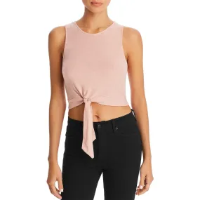 Comune Womens Laporte Knot-Front Cropped Tank Top