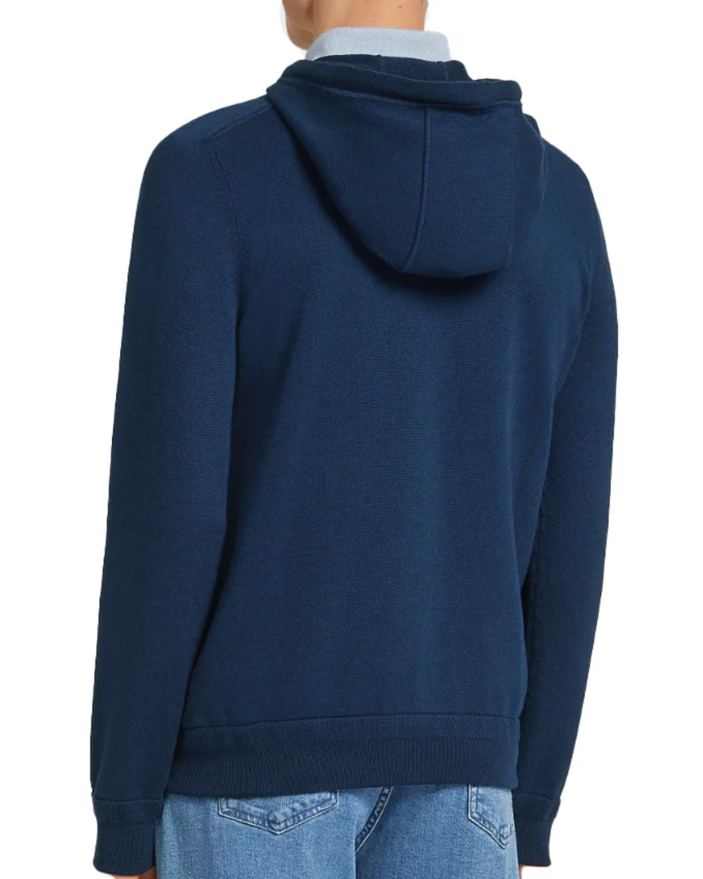 Cotton and Cashmere Hoodie in Navy