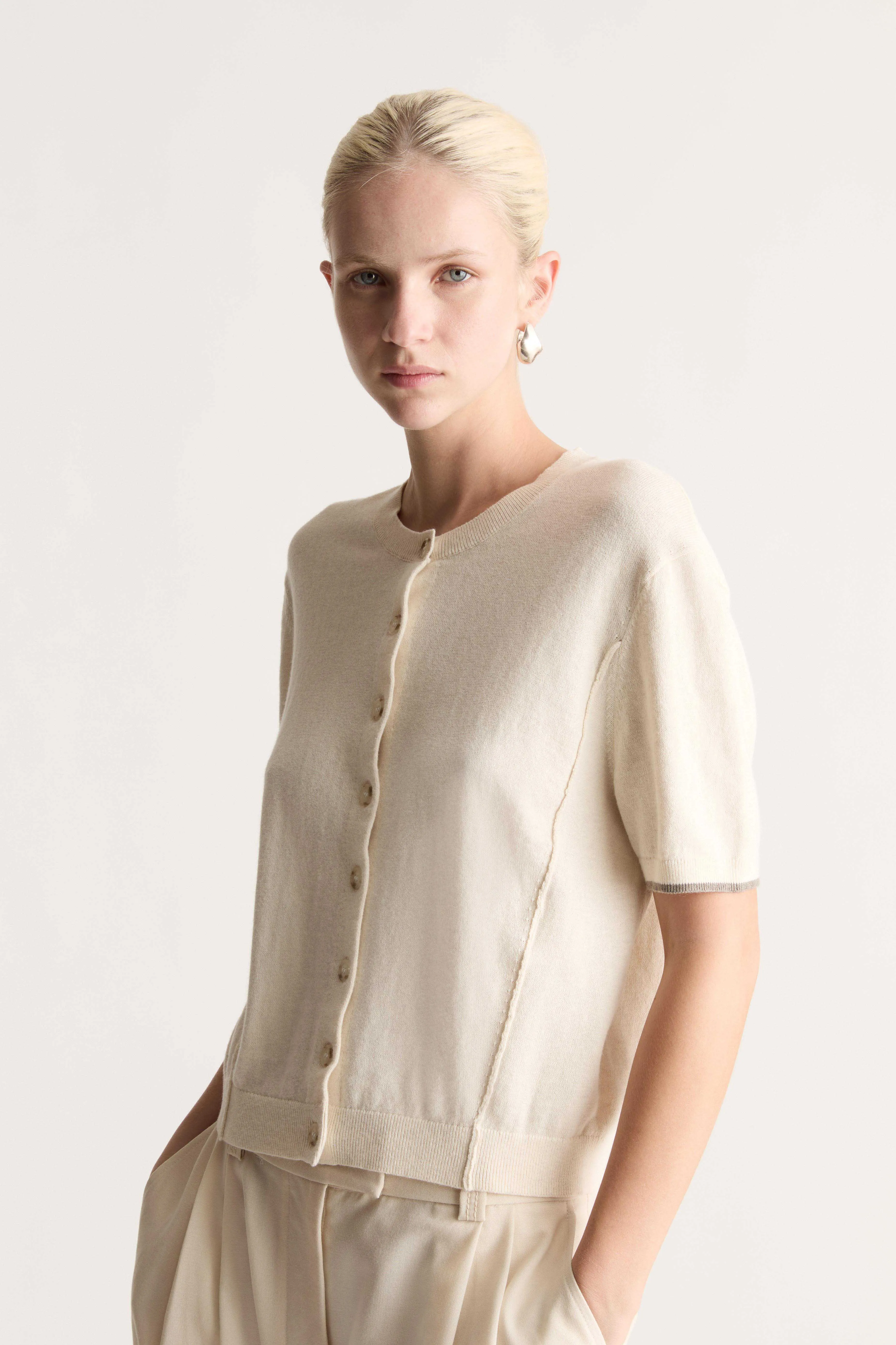 Cotton Cashmere SS Cardigan