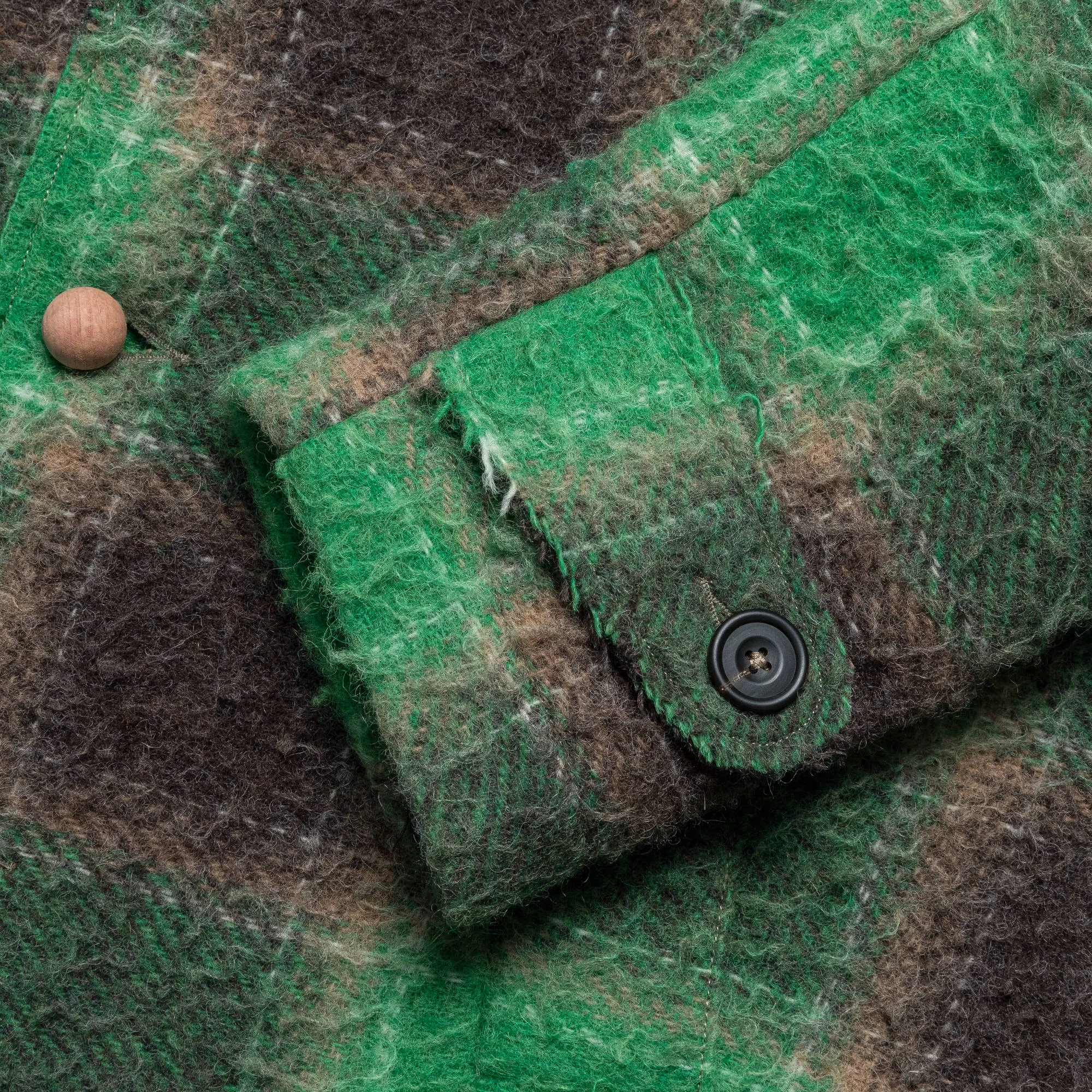 Courtyard Coat - Green/Brown Cassentino Wool