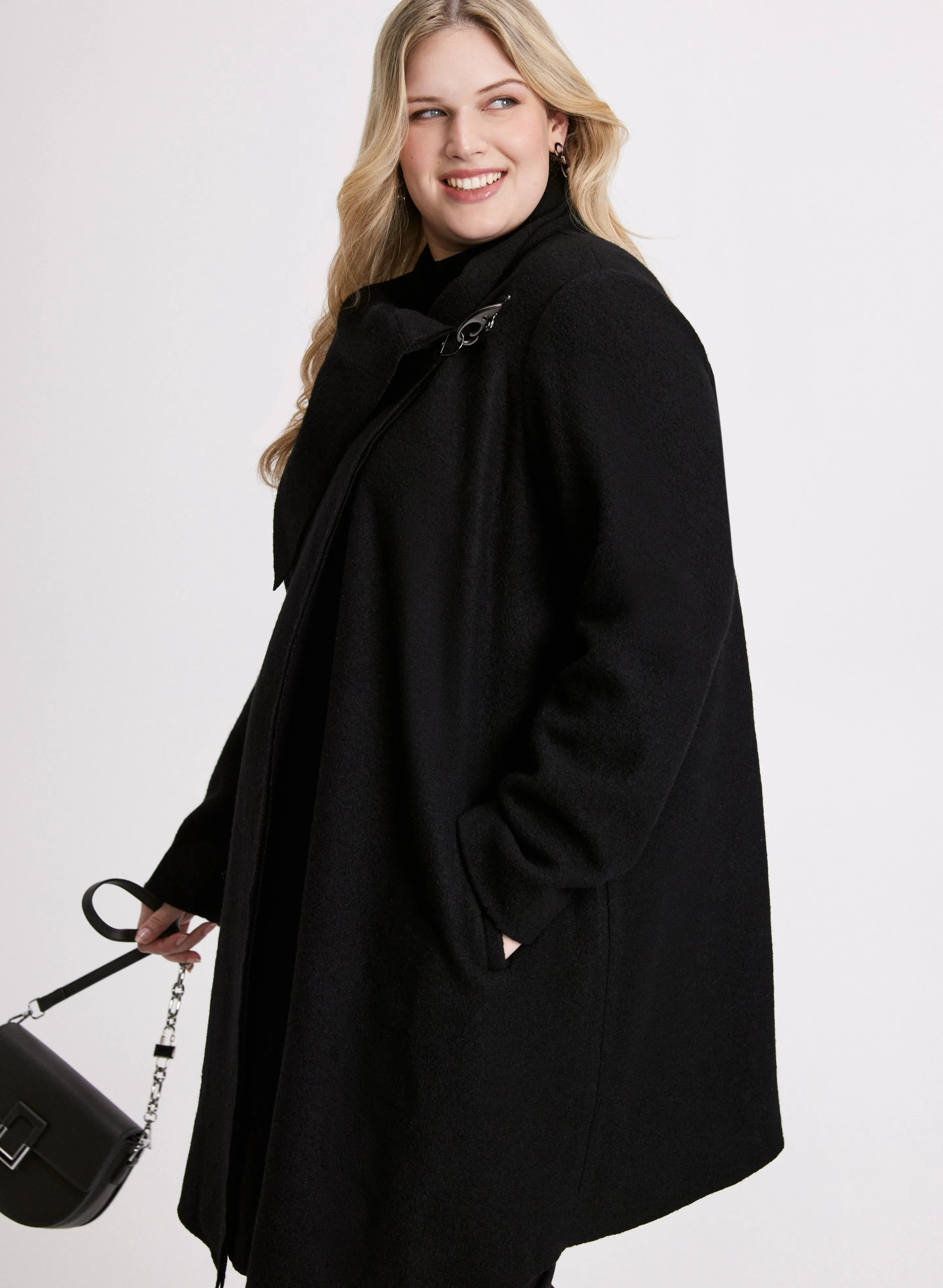 Cowl Neck Wool Coat