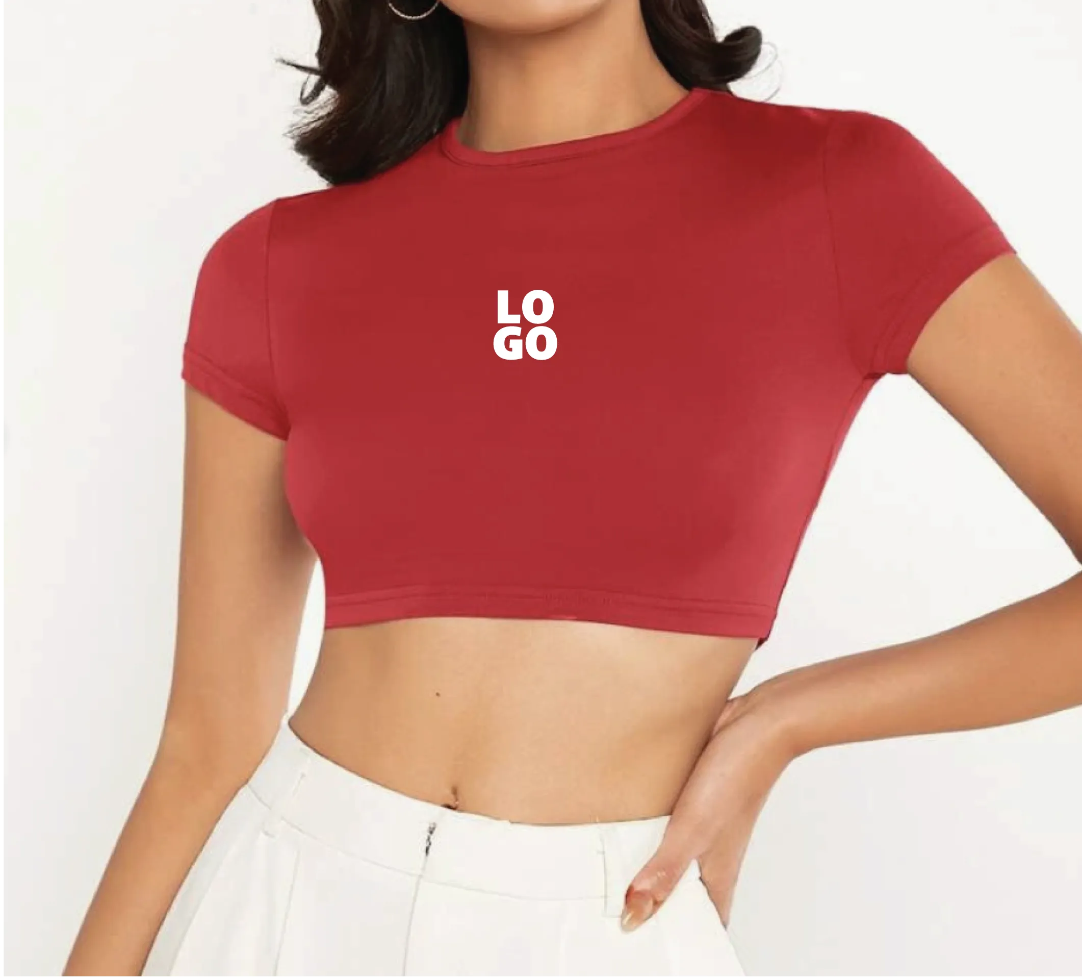 Custom Super Crop Logo Tee