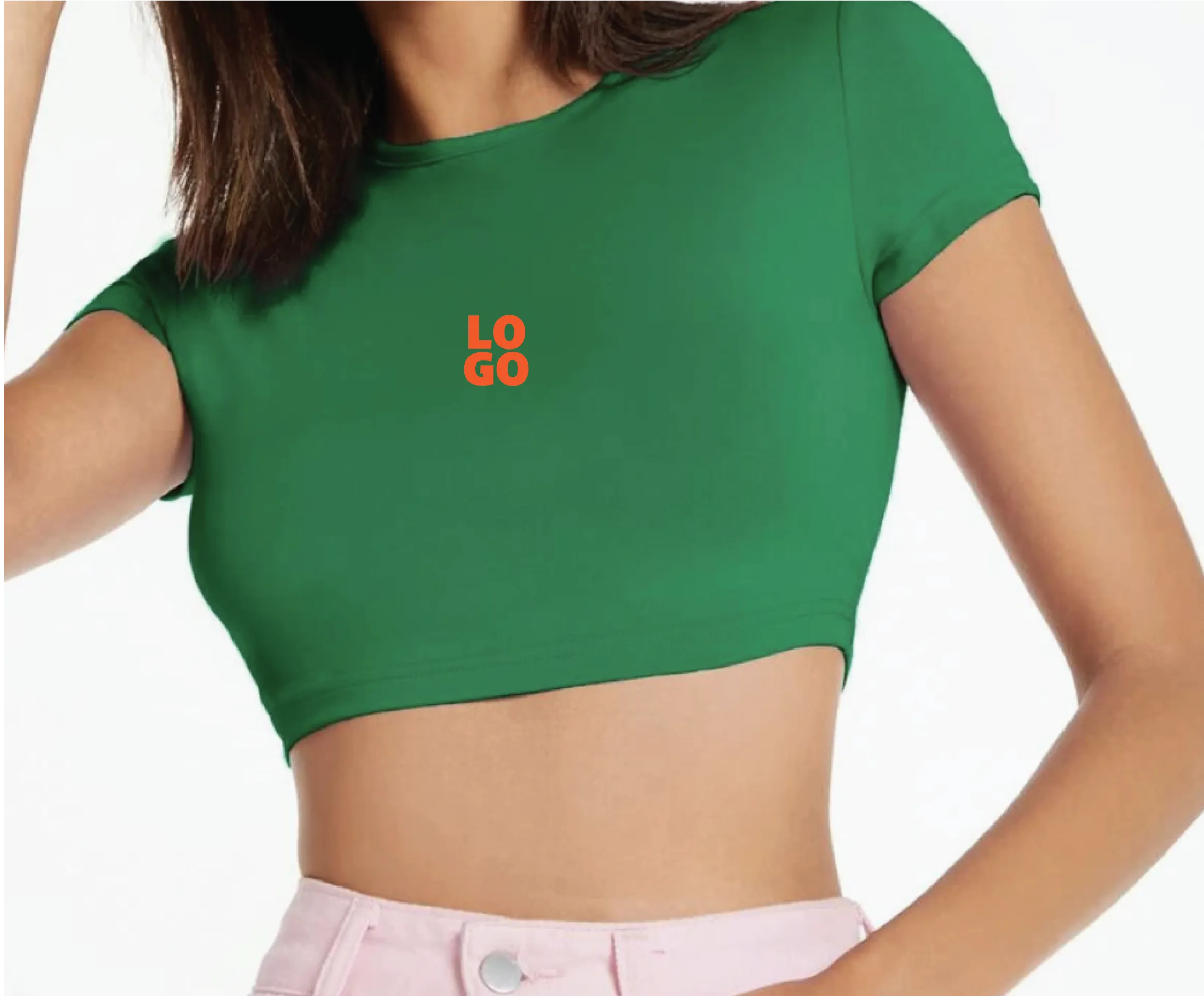 Custom Super Crop Logo Tee