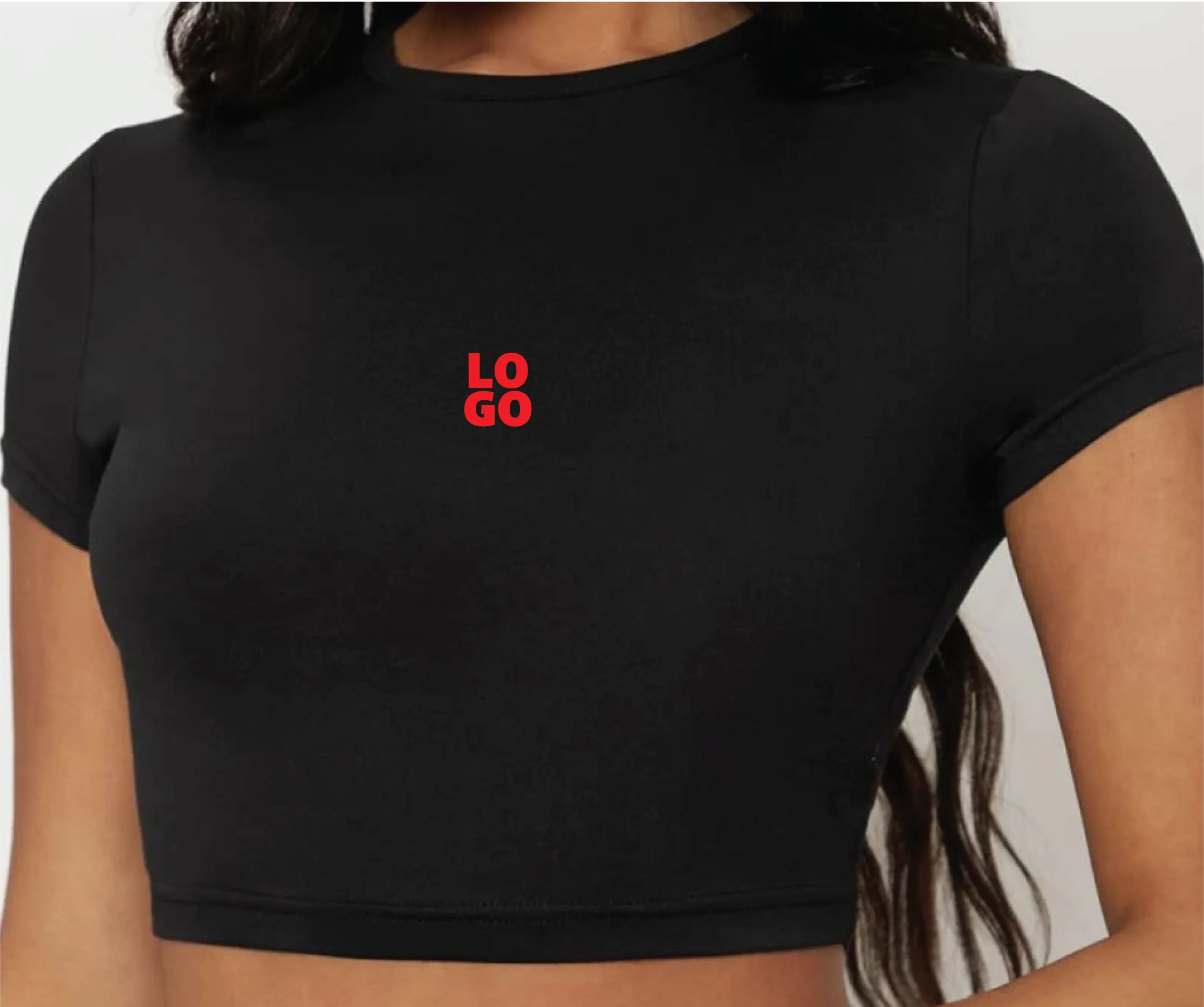 Custom Super Crop Logo Tee