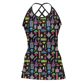 Disney 2024 Dark Women's Criss-Cross Open Back Tank Top