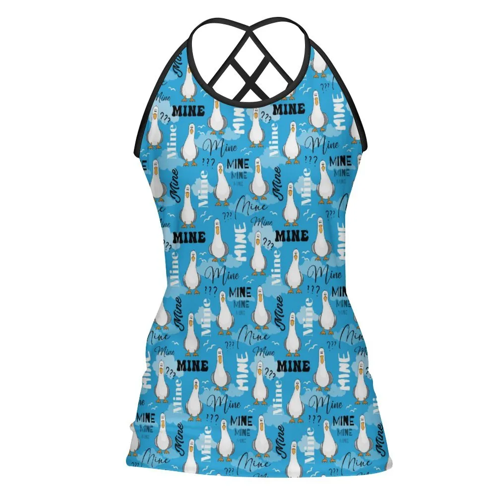 Disney Finding Nemo Mine Mine Mine Women's Criss-Cross Open Back Tank Top