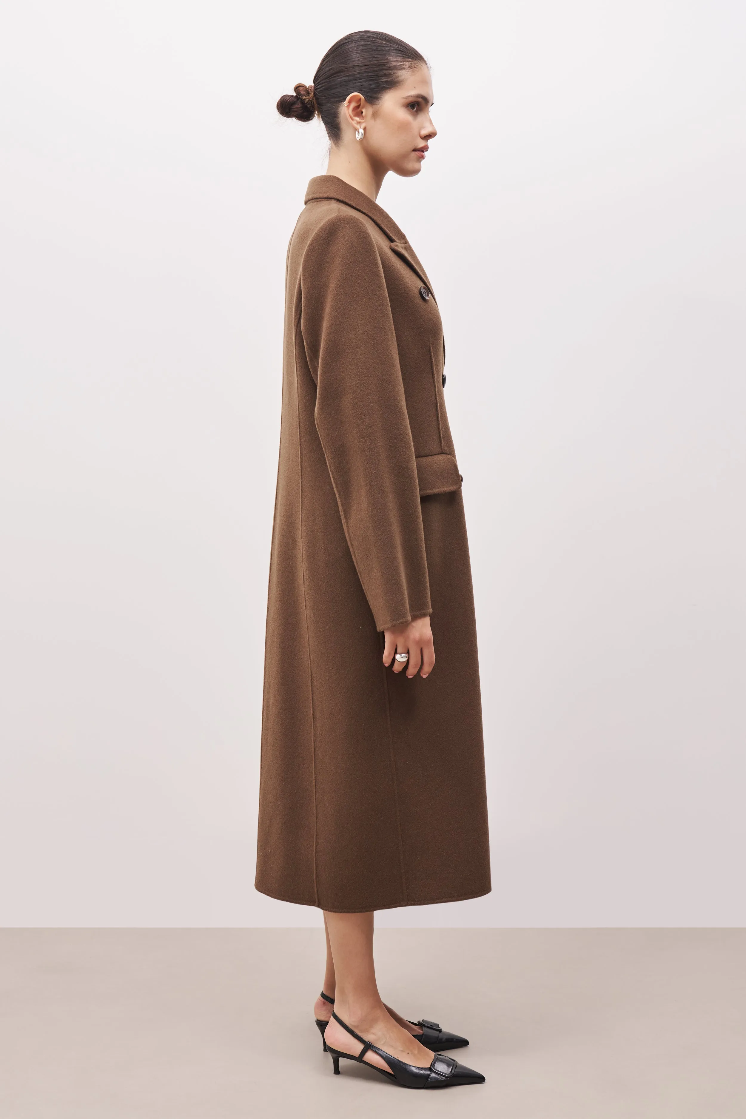 Double Faced Wool Dinner Coat - Brown