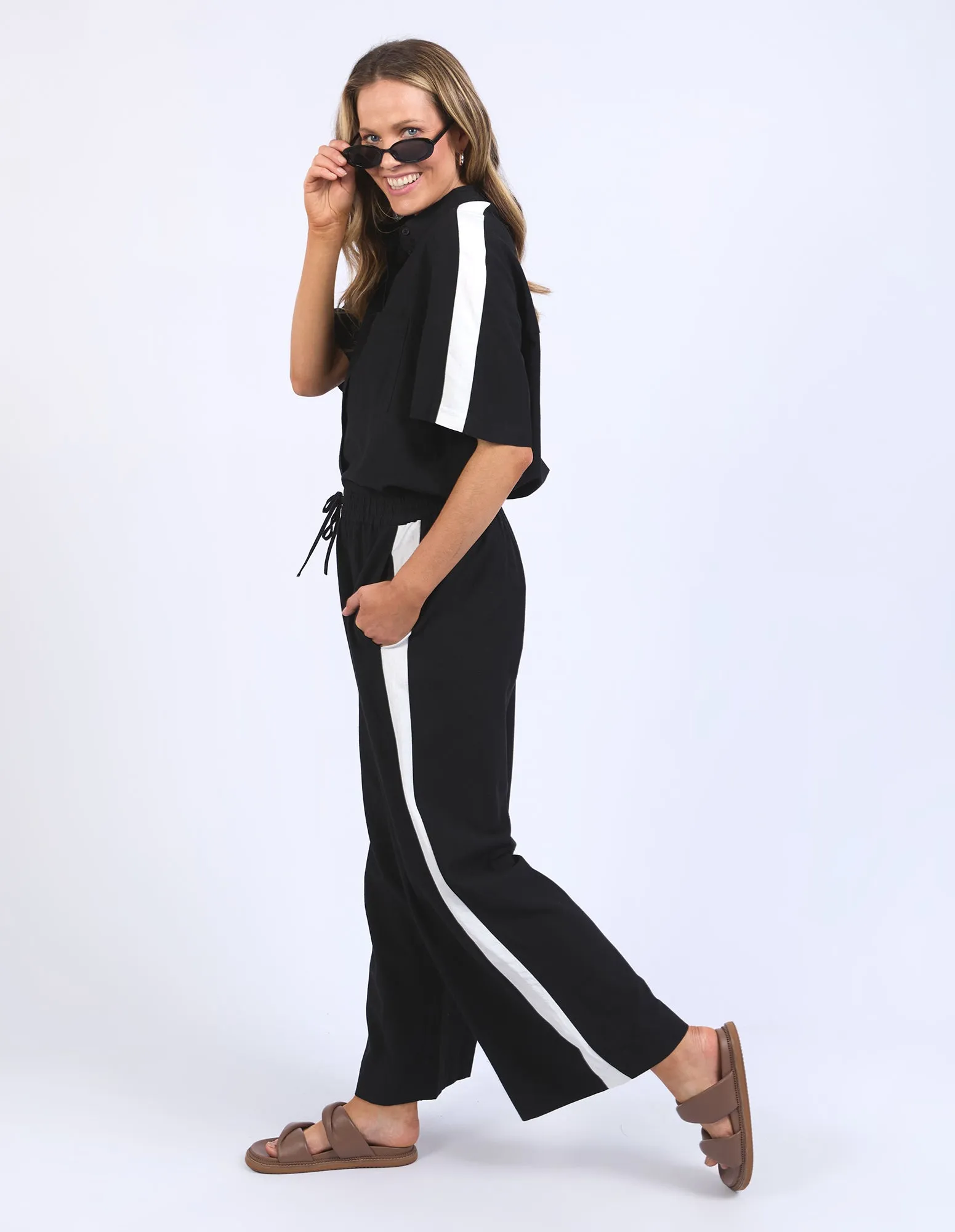 Elm Frances Stripe Pant - Black/Marshmallow