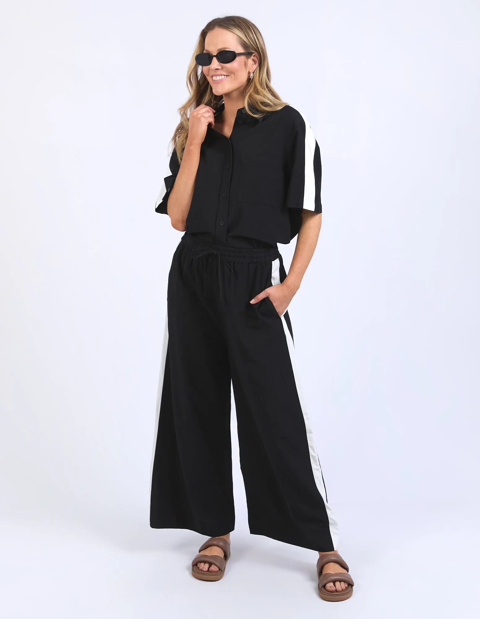 Elm Frances Stripe Pant - Black/Marshmallow