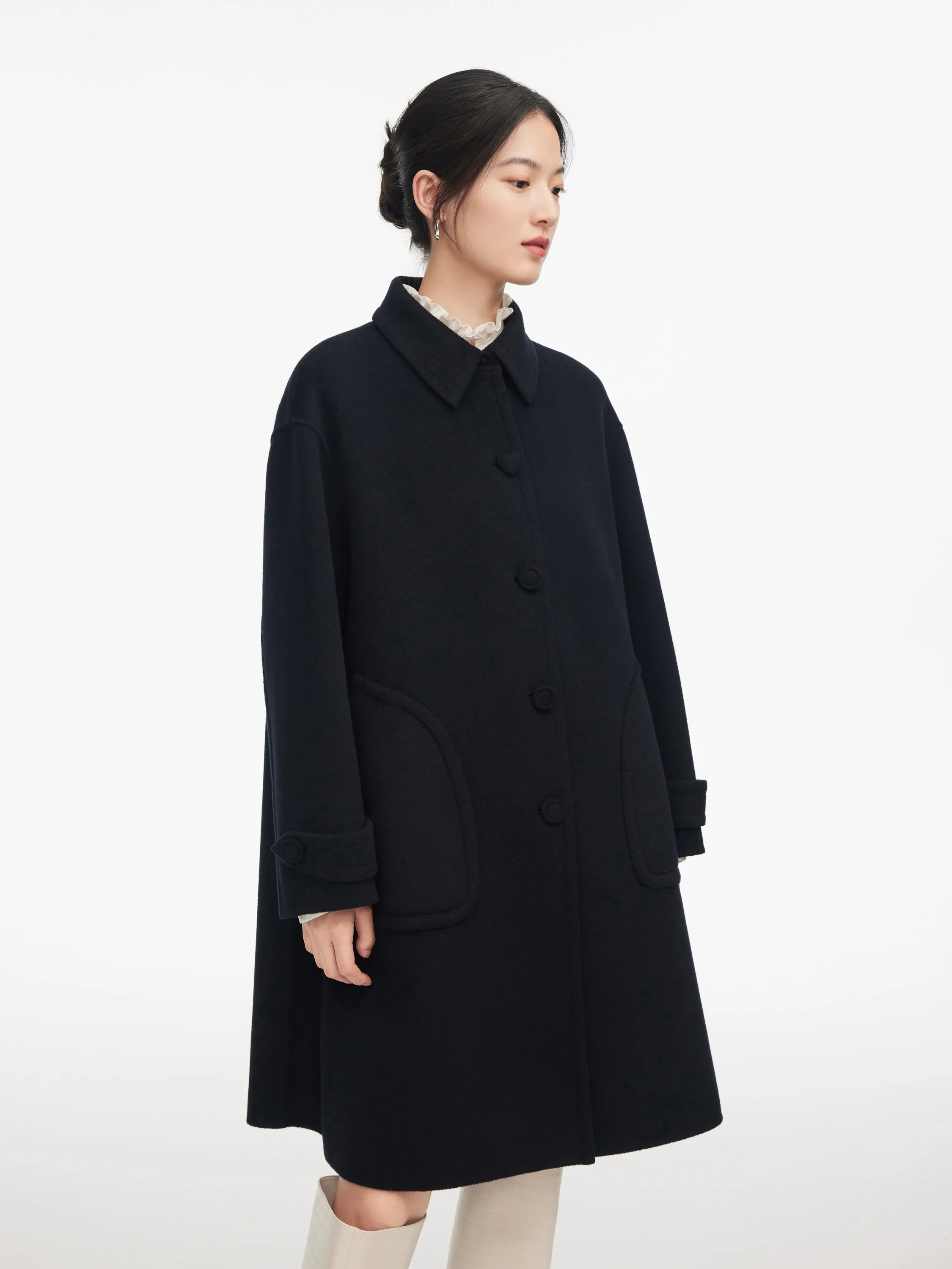 EP YAYING A-shape Woolen Coat