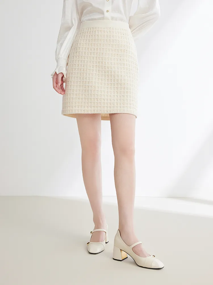 EP YAYING Elegant Woolen Skirt