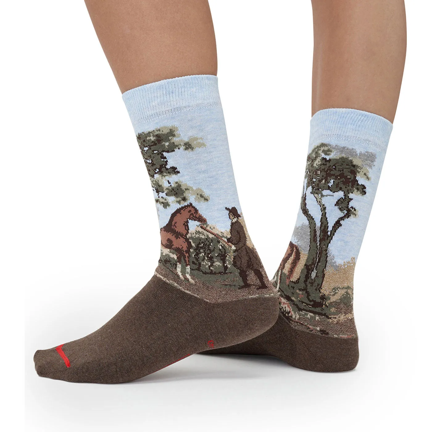 Equestrian Art Socks - Arabian Stallion by Stubbs - Men's Crew Socks