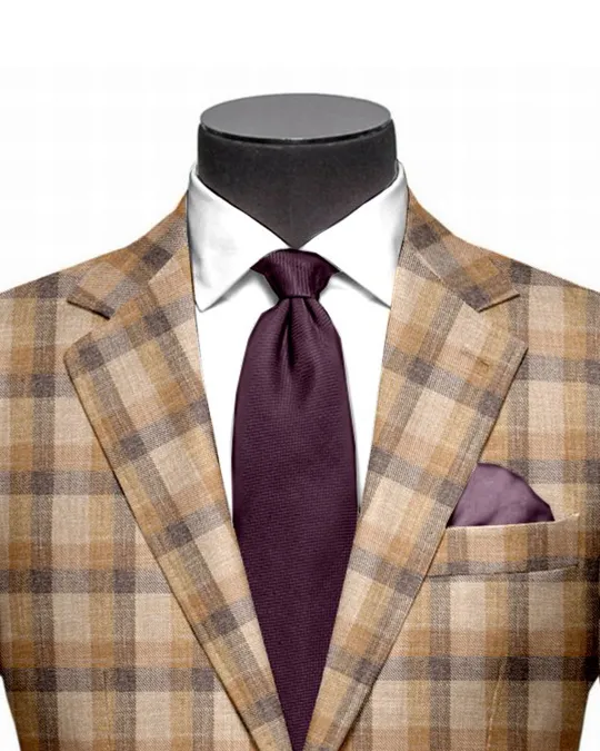 Ethomas Olive Green Beige Mustard Checks Jacket