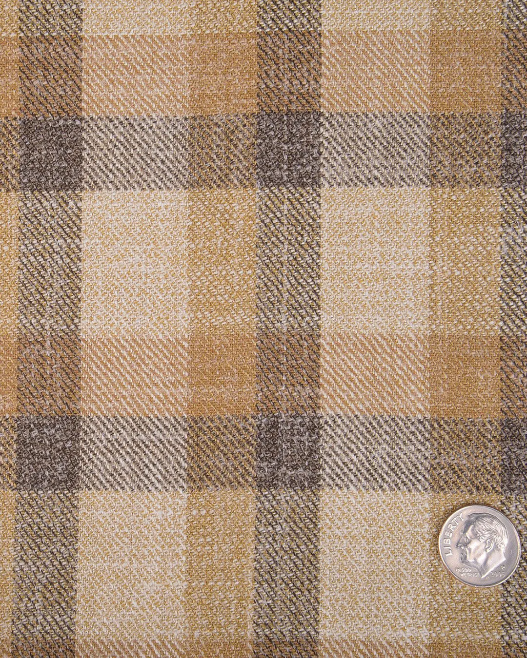 Ethomas Olive Green Beige Mustard Checks Jacket