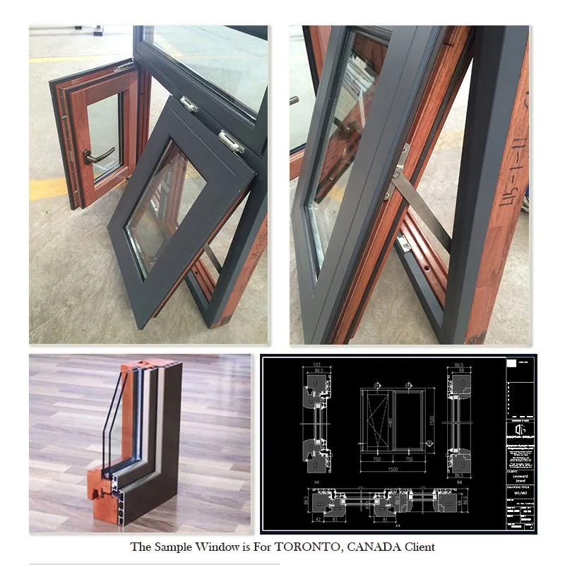 Factory direct awning windows insect for canada window with non thermal break profile