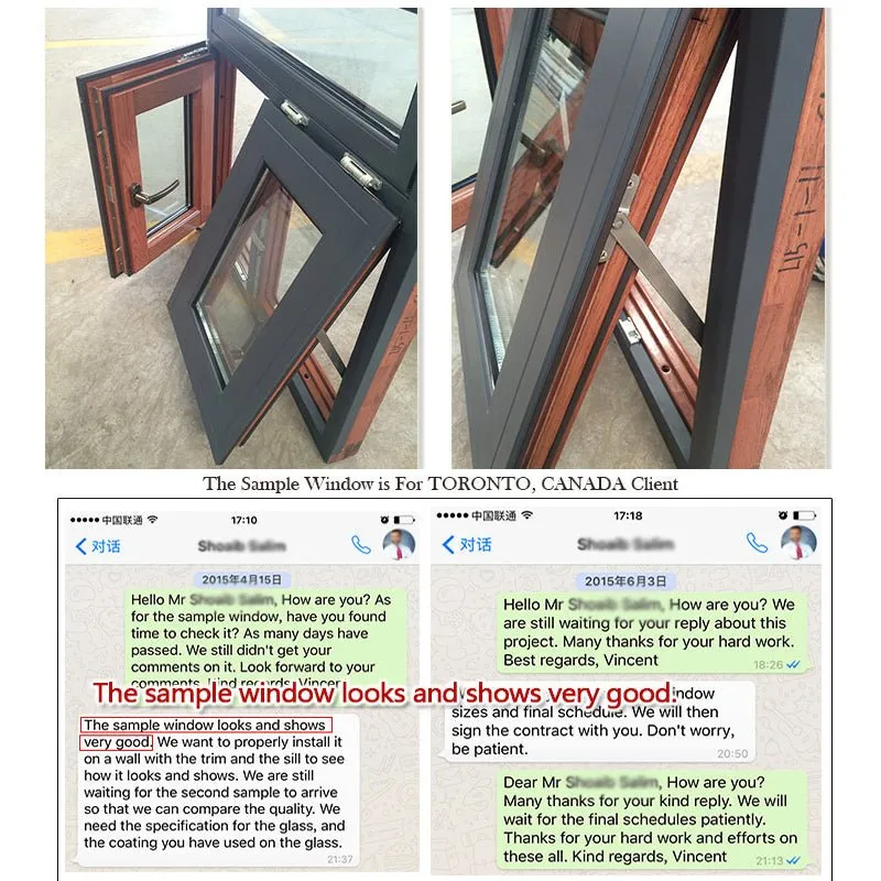 Factory direct awning windows insect for canada window with non thermal break profile