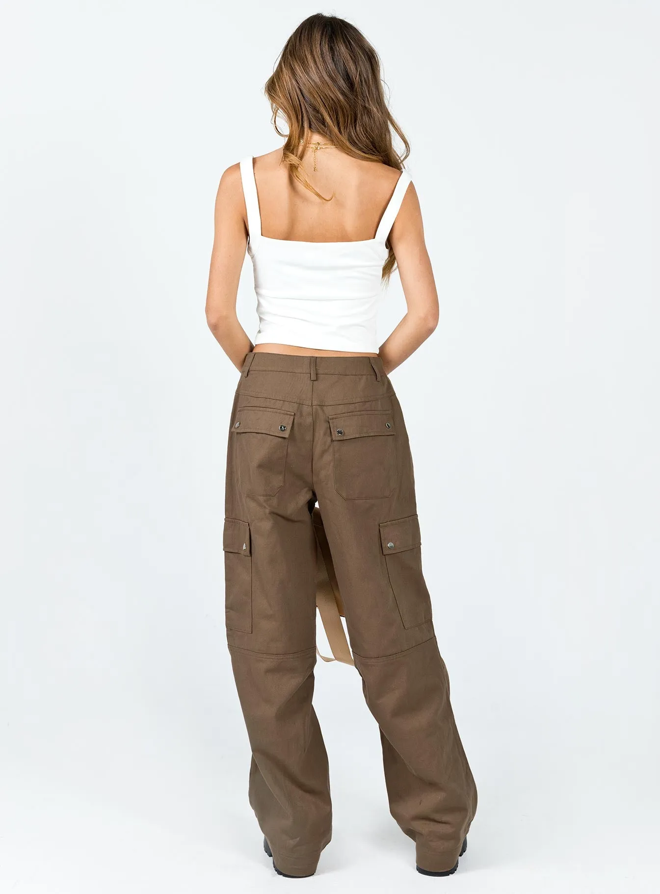 Fallout Mid Rise Cargo Pants Brown