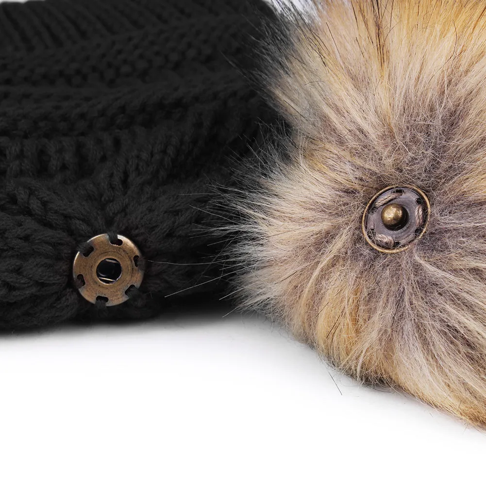 FURTALK  Kids Winter Faux Fur Pom Pom Hat Scarf Set Drop Shipping HTWL011