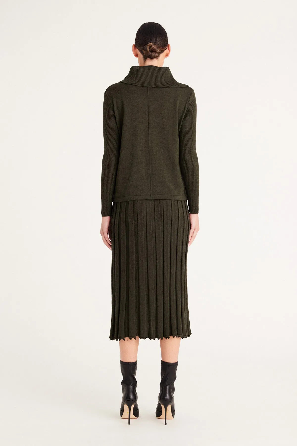 Geneva Merino Skirt - Khaki