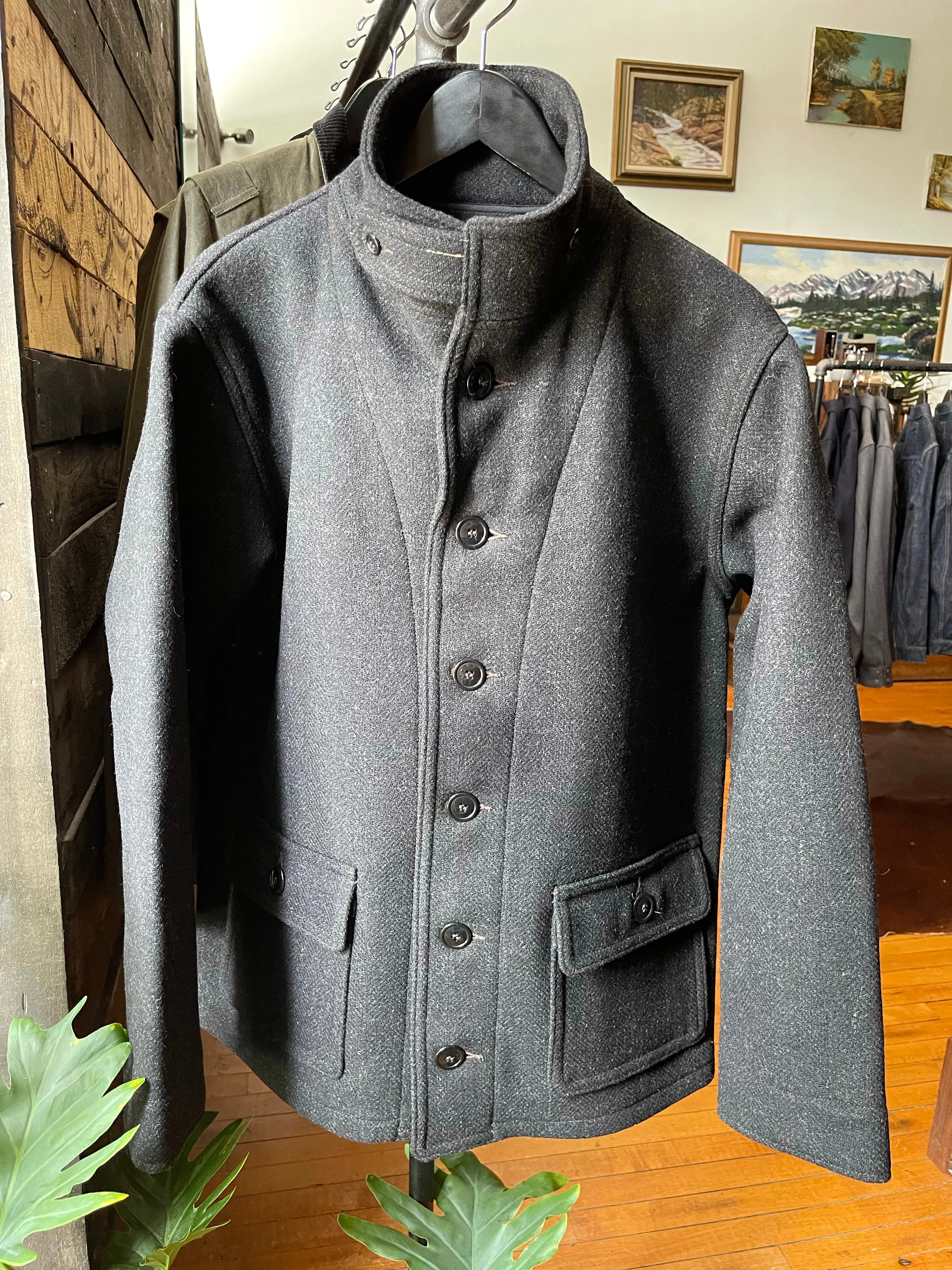 Gently Used Buzz Rickson's Submarine Wool Coat - Charcoal - 40