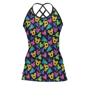 Glitter Park Snacks Women's Criss-Cross Open Back Tank Top