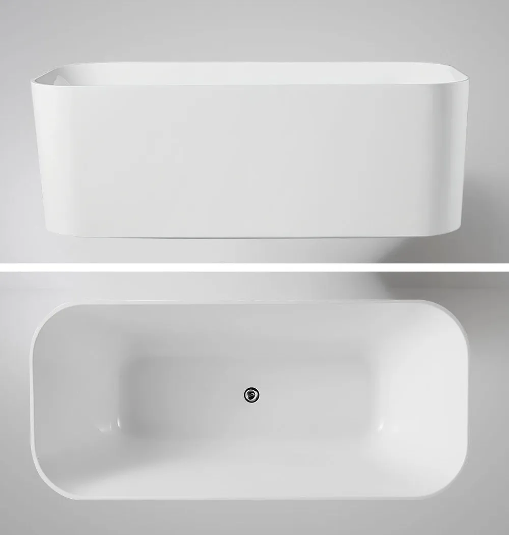 Gloss Acrylic Freestanding Bathtub with Stainless Frame - Marbella