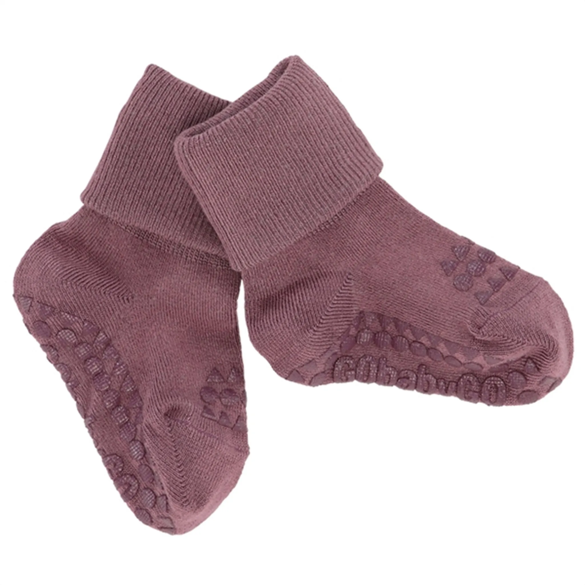 GObabyGO Bamboo Socks Antislip Misty Plum