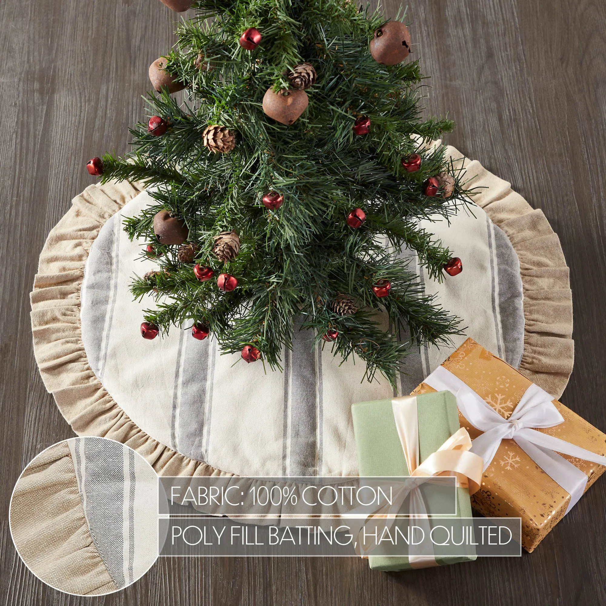 Grace Grain Sack Stripe Tree Skirt 24