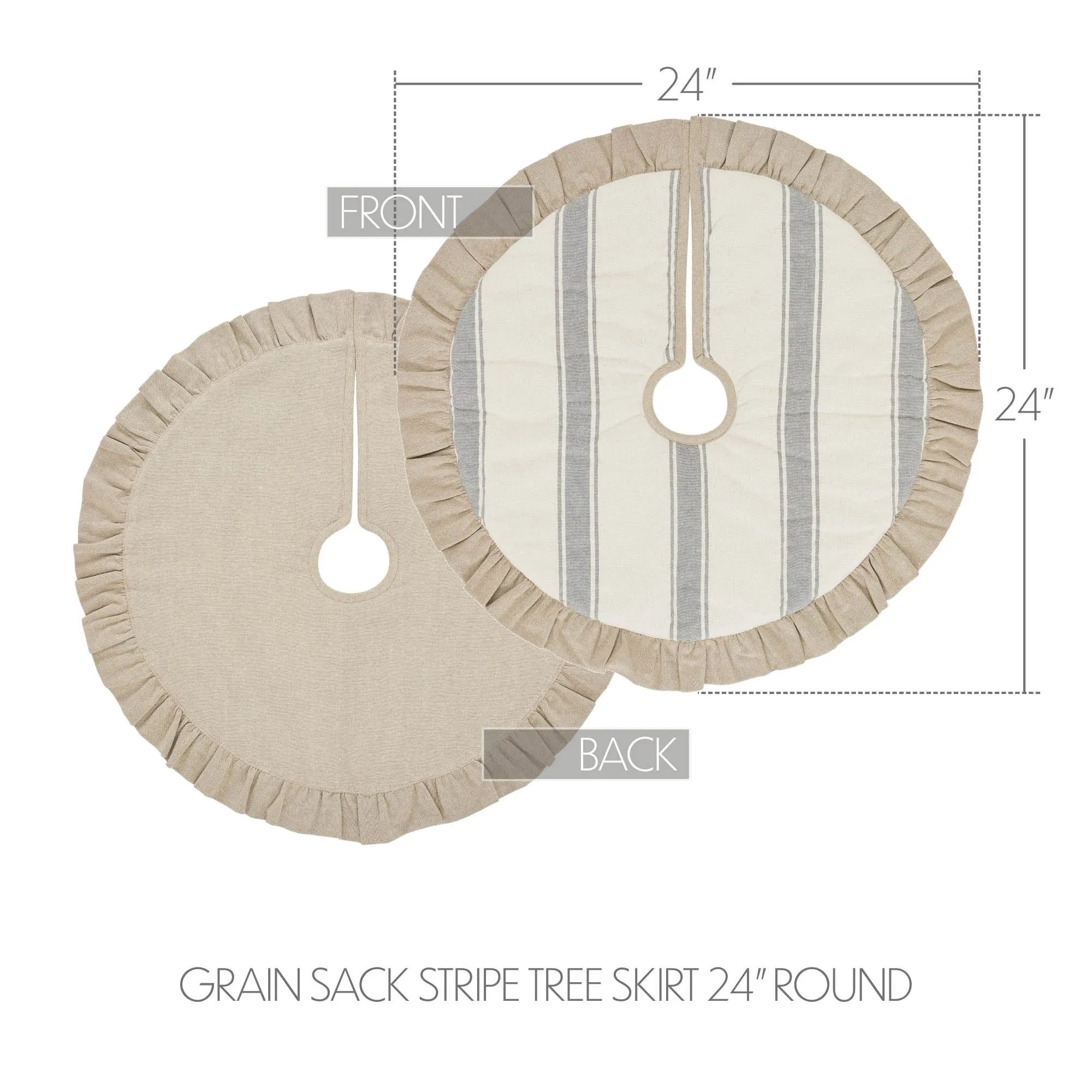 Grace Grain Sack Stripe Tree Skirt 24