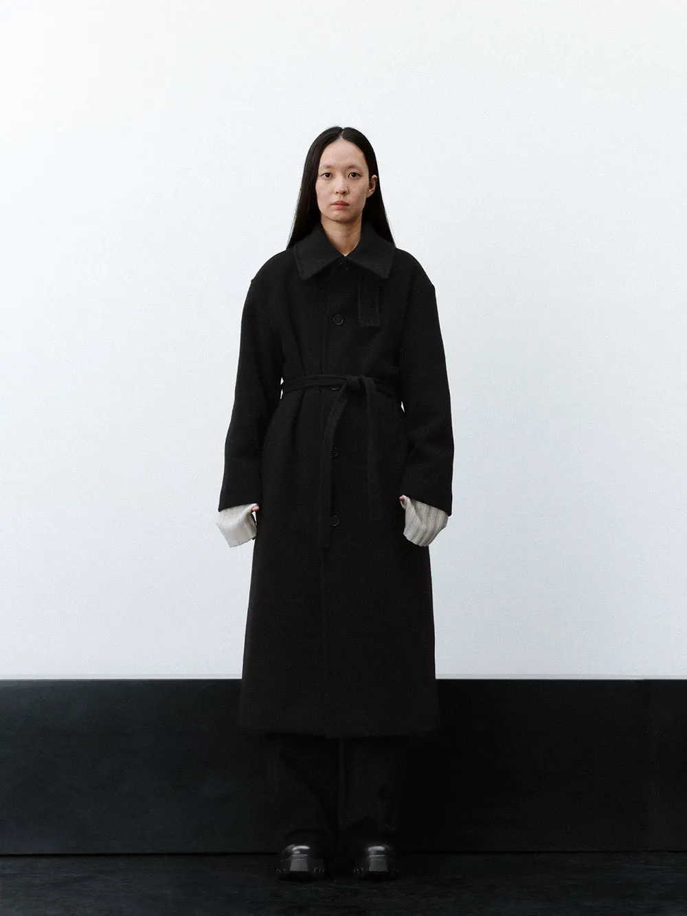 GRACE WOOL BALMACAAN LONG COAT (BLACK)