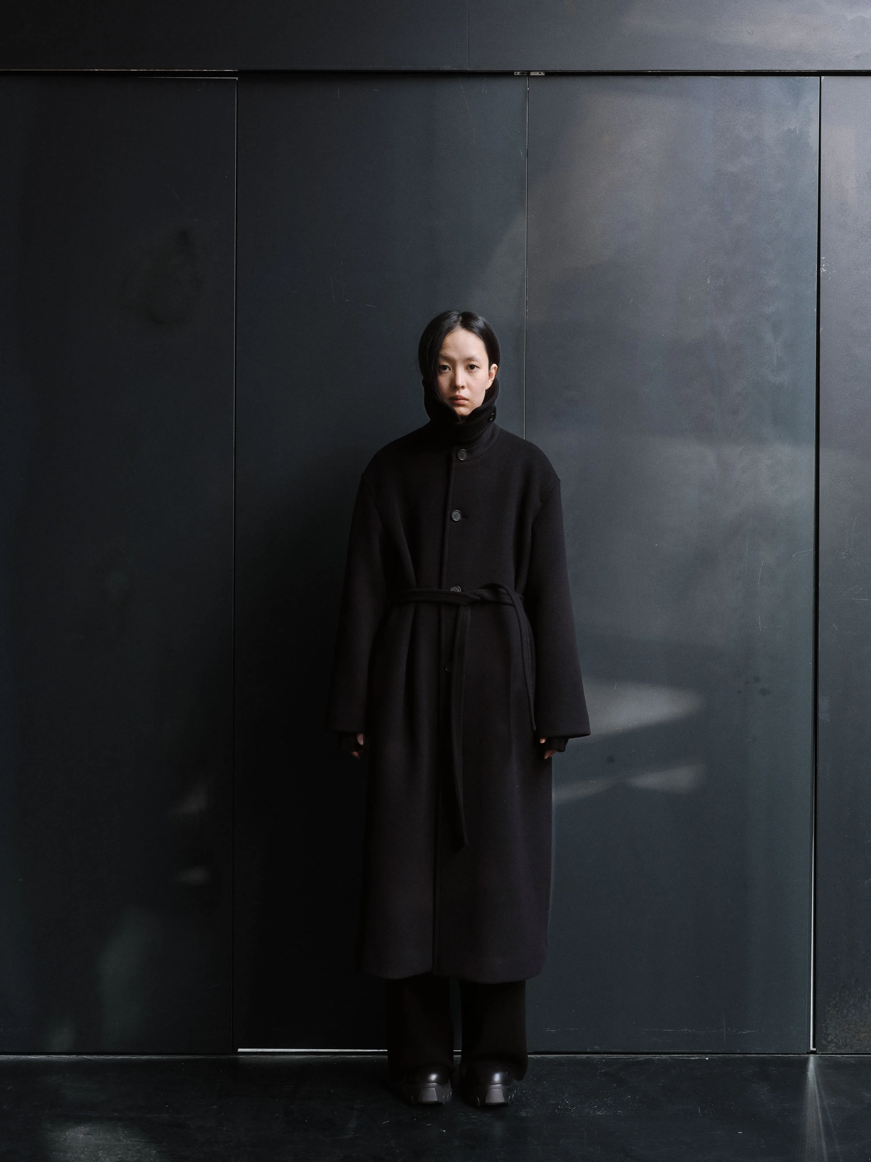 GRACE WOOL BALMACAAN LONG COAT (BLACK)