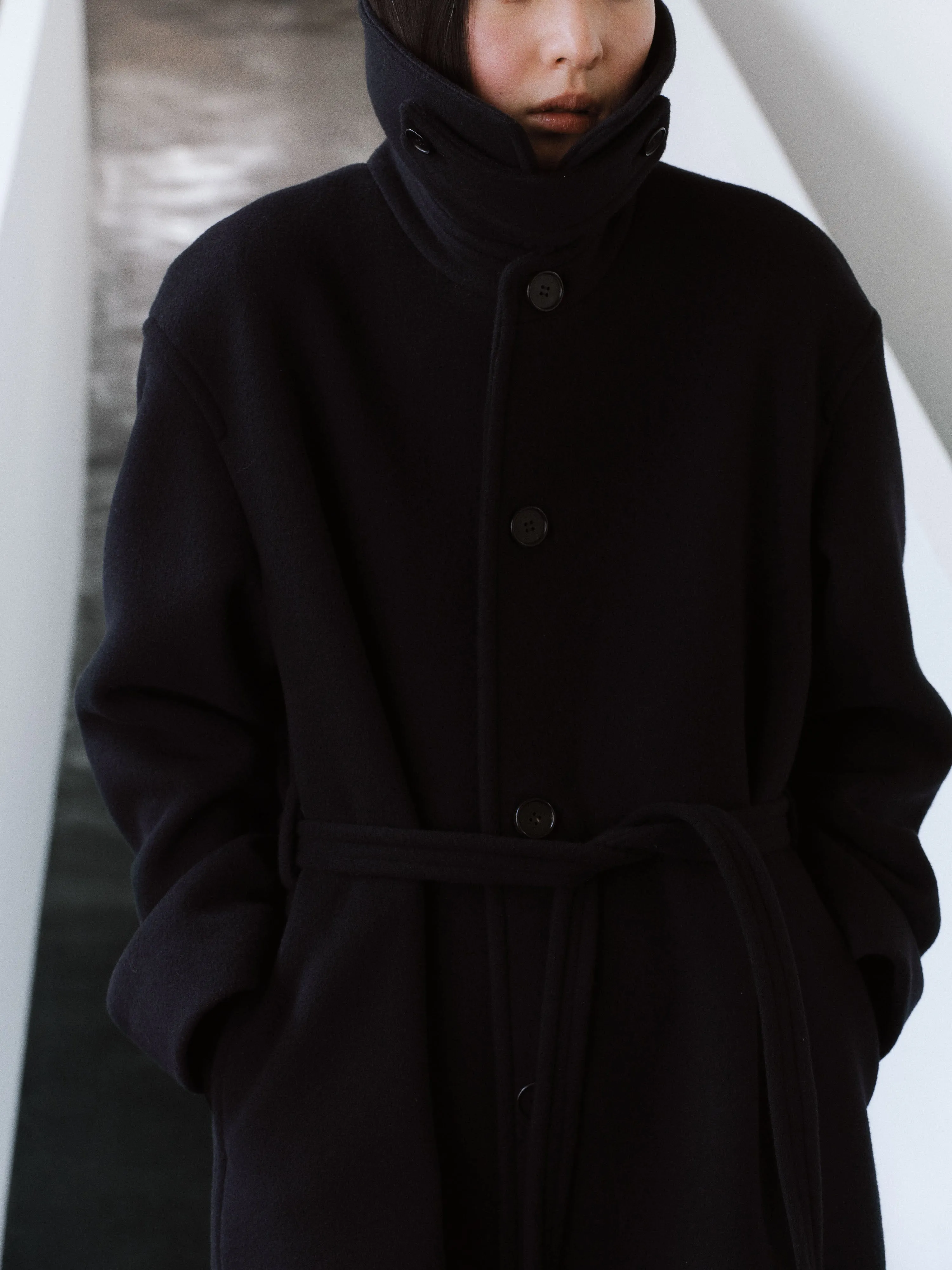 GRACE WOOL BALMACAAN LONG COAT (BLACK)