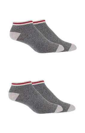 Great Northern Men's 2 Pack No Show Socks Grey 10-13