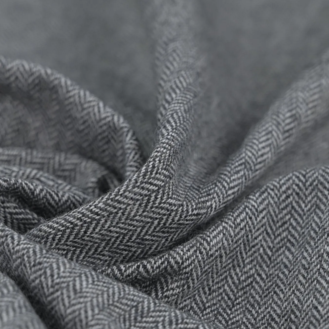 Grey Herringbone Suiting Flannel 97179