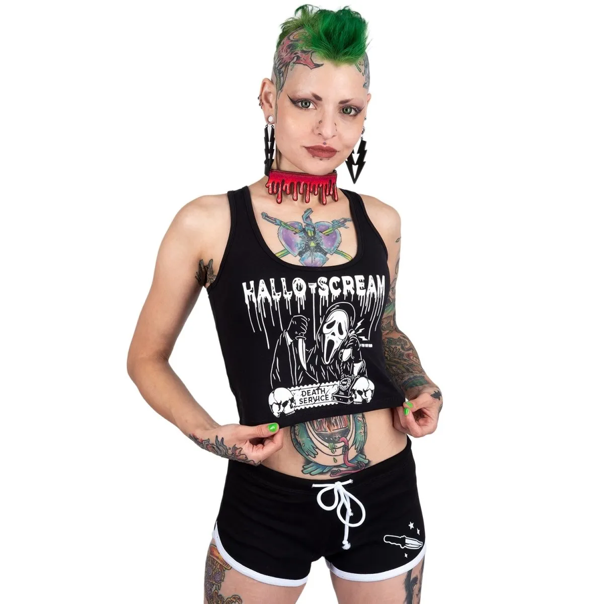 Hallo Scream Cropped Tank Top