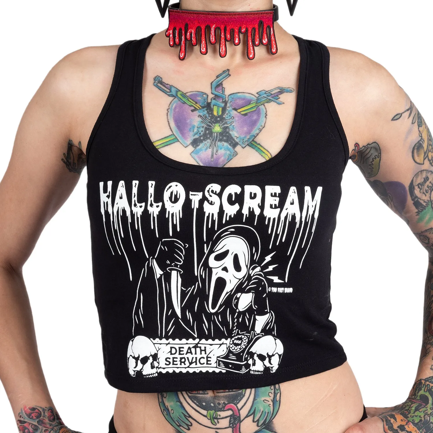 Hallo Scream Cropped Tank Top