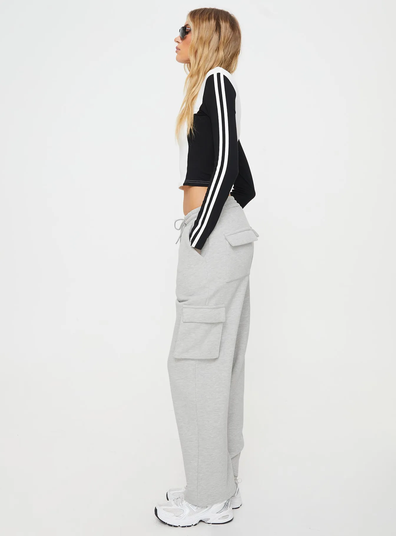 Hamner Cargo Track Pants Grey Marle