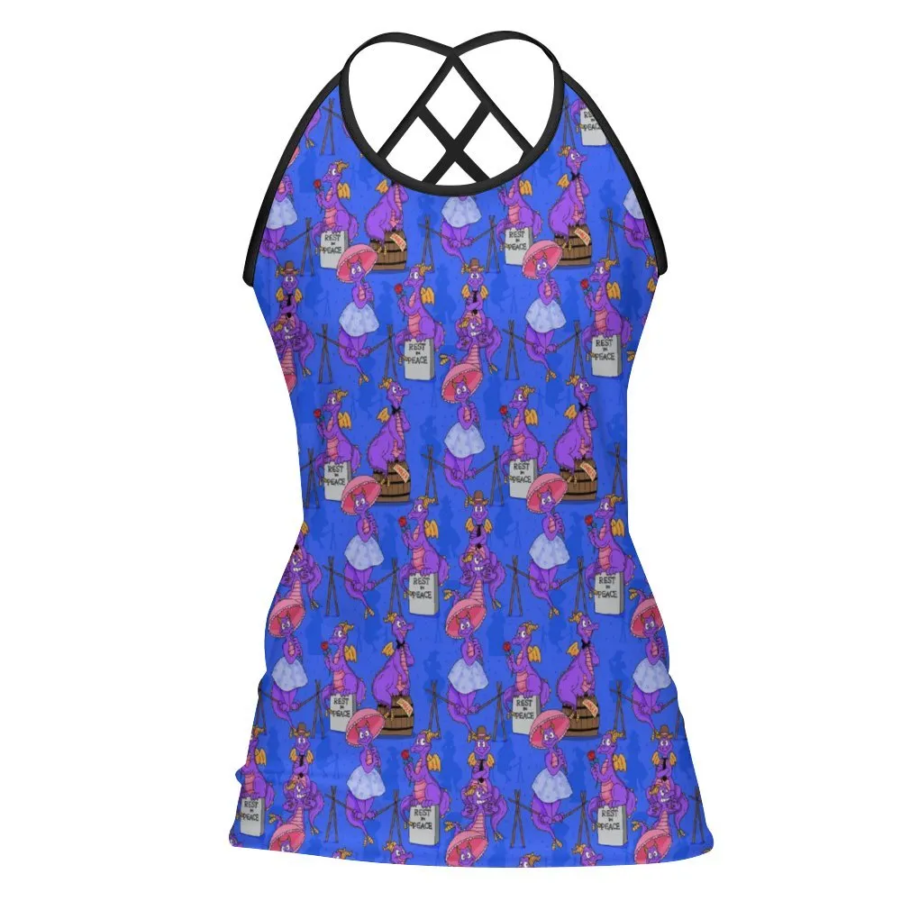 Haunted Mansion Figment Women's Criss-Cross Open Back Tank Top