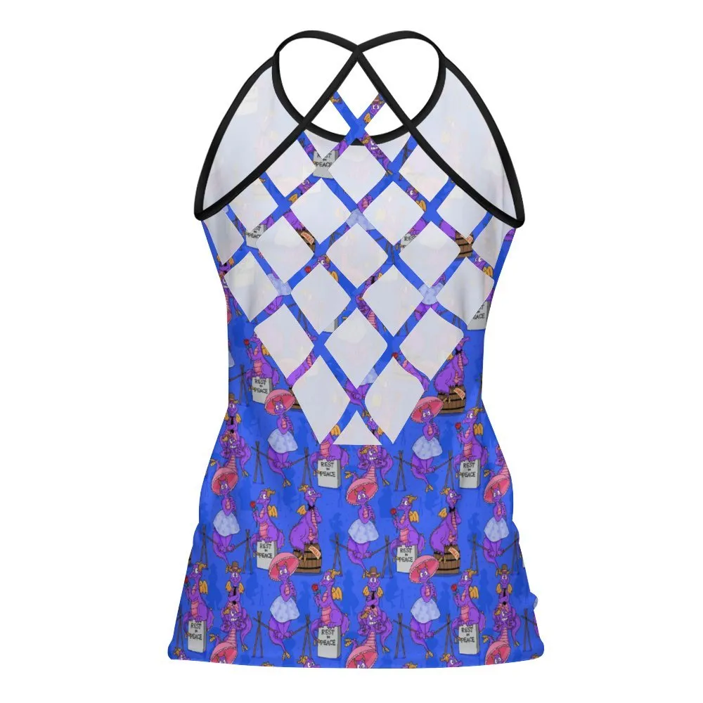 Haunted Mansion Figment Women's Criss-Cross Open Back Tank Top