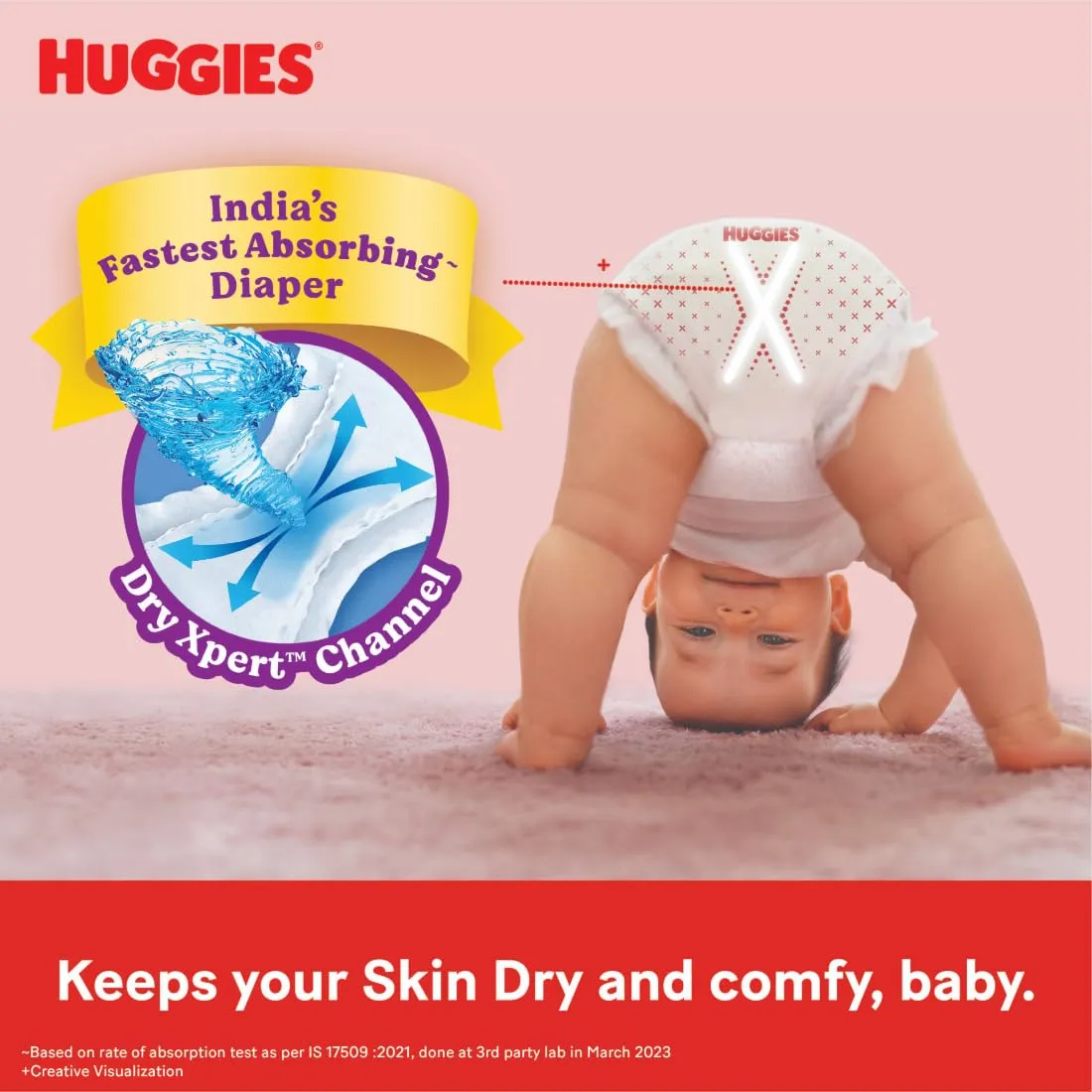 Huggies Complete Comfort Wonder Pants Extra Large (XL) Size (12-17 Kgs) Baby Diaper Pants, 68 count| India's Fastest Absorbing Diaper with upto 4x faster absorption | Unique Dry Xpert Channel