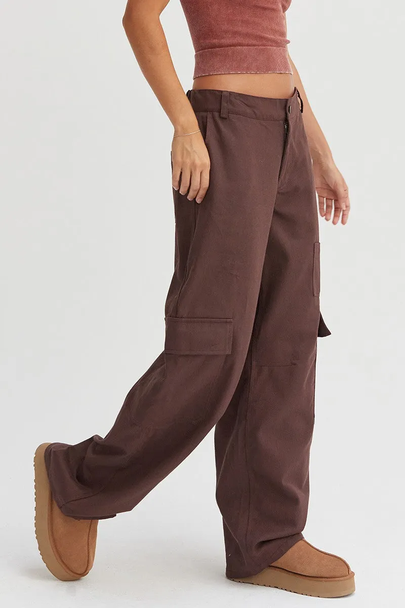 HYFVE Elastic Waist Wide-Leg Cargo Pants