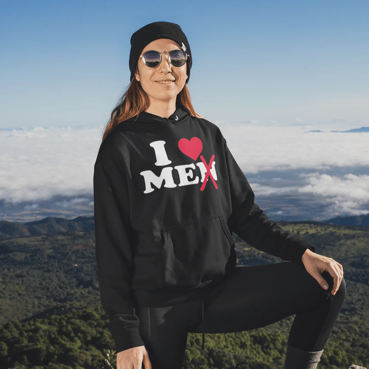 I Love Men/Me Hoodie Midweight Blended Cotton Ultra Soft Unisex Pullover