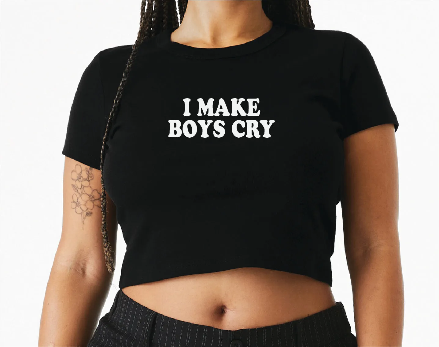 I Make Boys Cry Baby Crop Tee