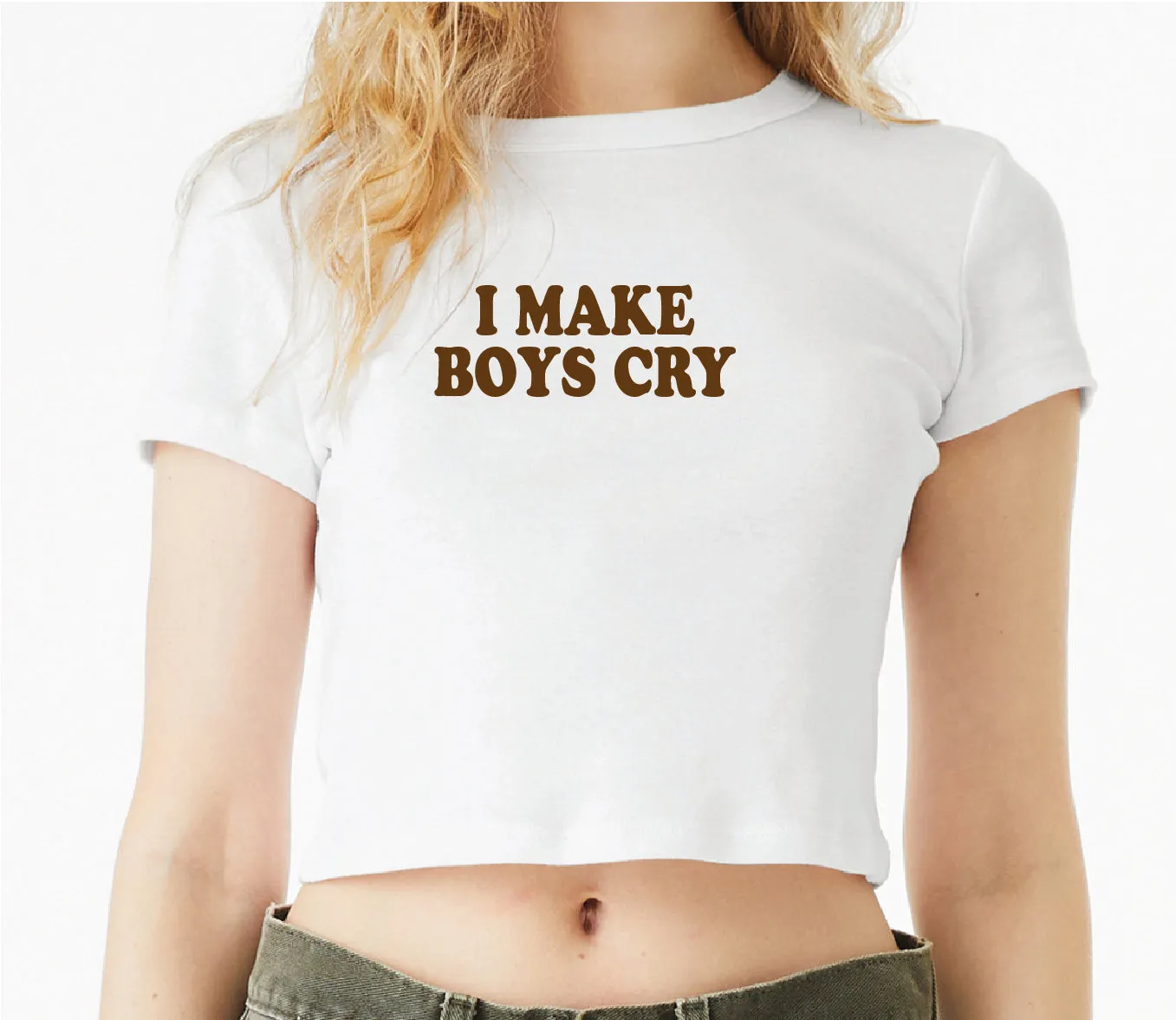 I Make Boys Cry Baby Crop Tee