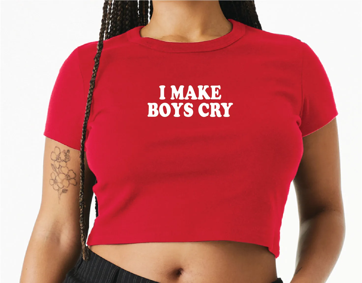 I Make Boys Cry Baby Crop Tee