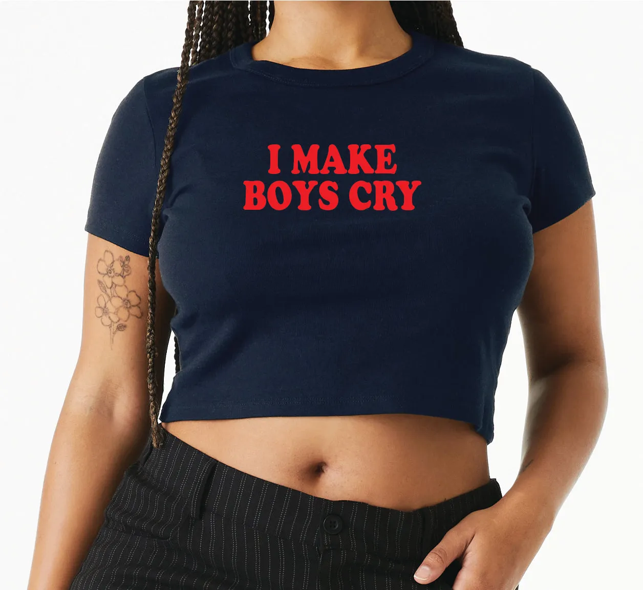 I Make Boys Cry Baby Crop Tee